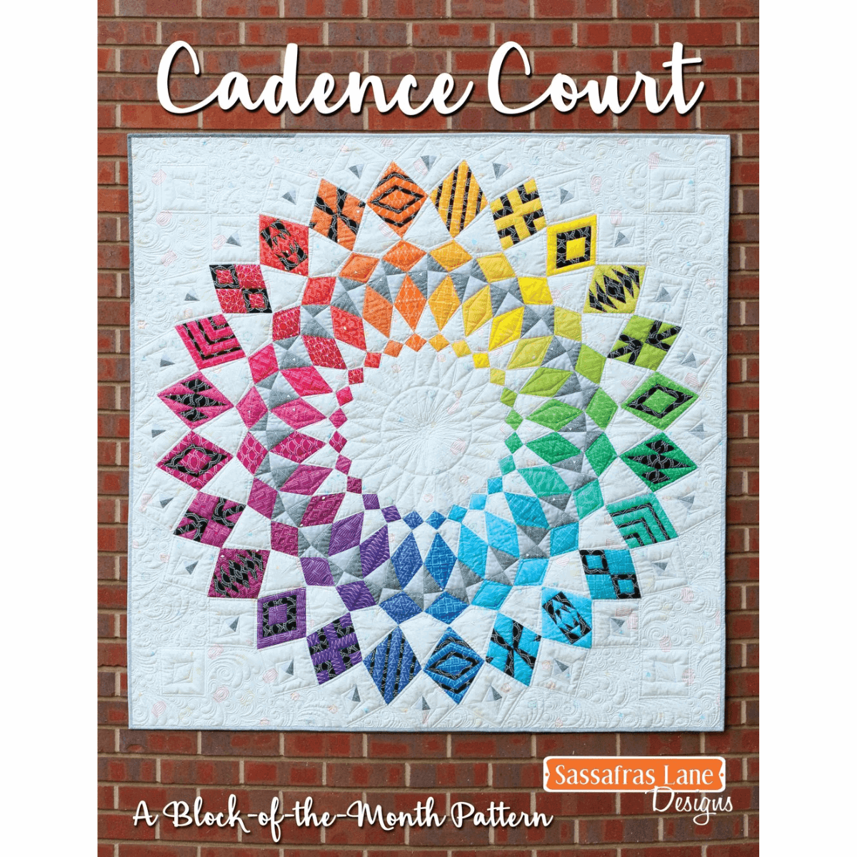 The Cadence Court Quilt Pattern from Sassafras Lane is a fresh take on a popular Block-of-the-Month style quilt! This quilt book features 12 unique wedge designs - each repeated twice - that make up a modern circular motif. 