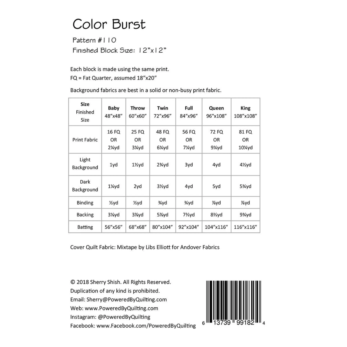 Modèle de courtepointe éclat de couleur