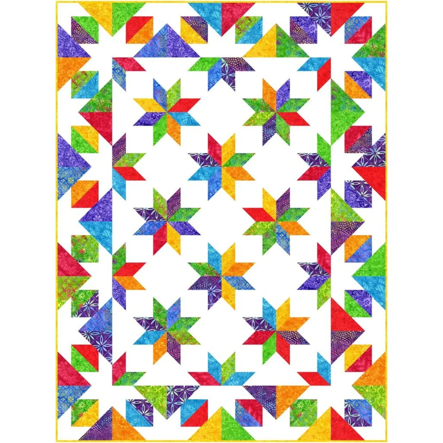 Tonga Batiks Happy Confetti Star Quilt Kit - Mercury Craft Co.