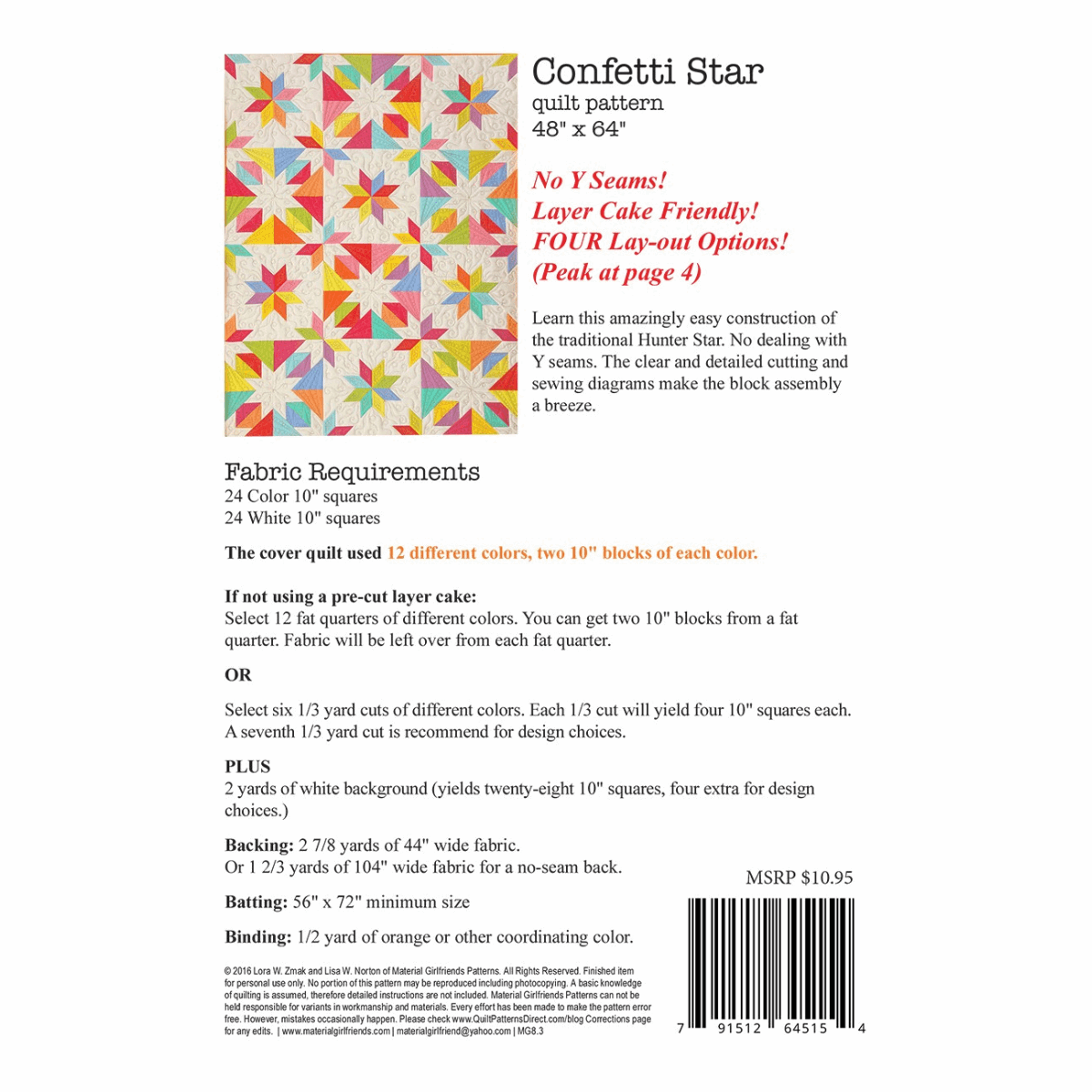 Confetti Star Quilt Pattern