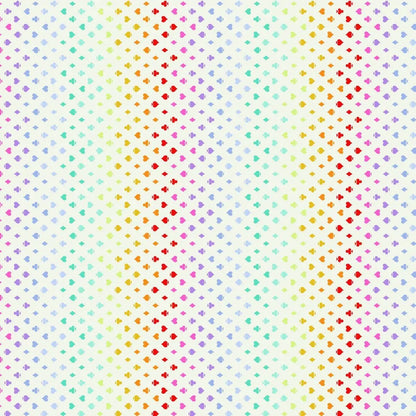 Colorful pattern of small card suite symbols on a cream background