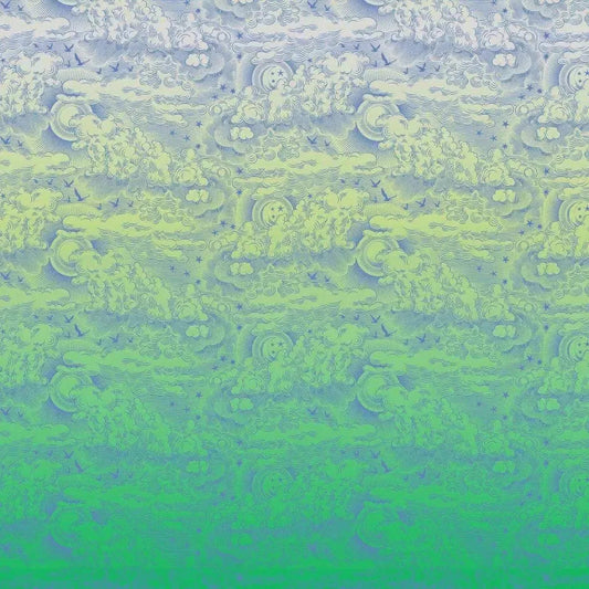 Textured cloud pattern with green and blue gradient