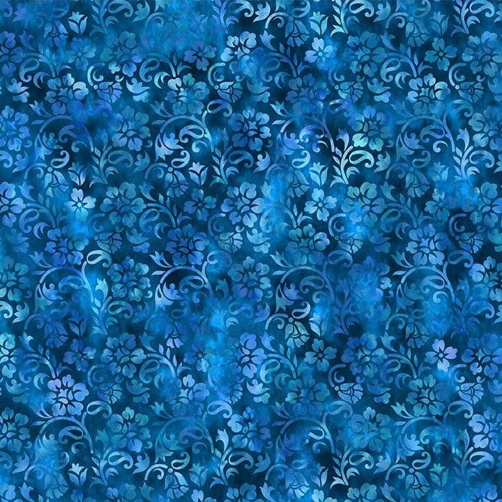 Floral Vines In Blue