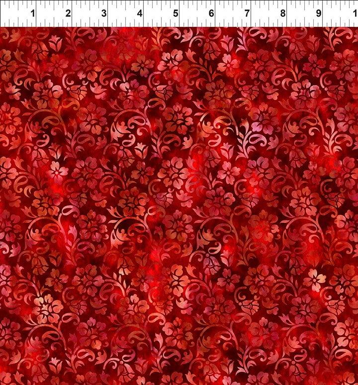 Floral Vines In Red Ruler