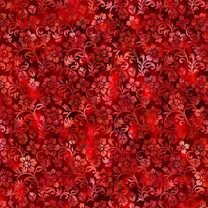 Floral Vines In Red