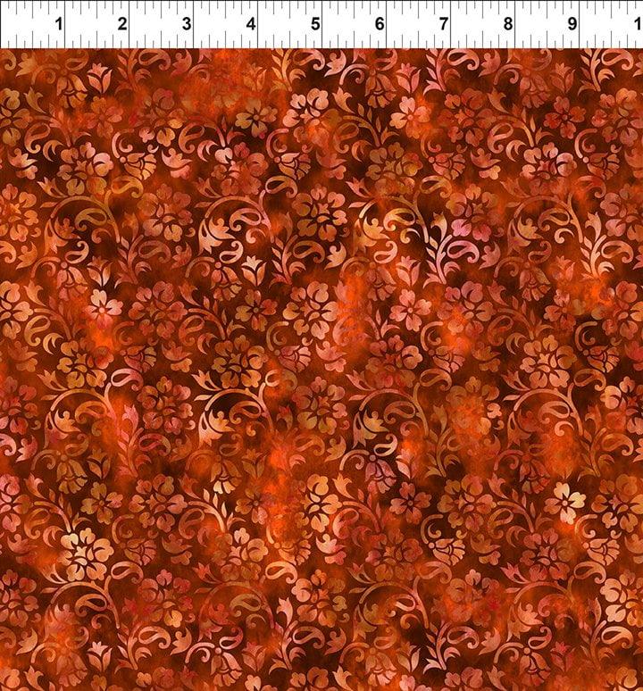 Floral Vines In Rust Ruler