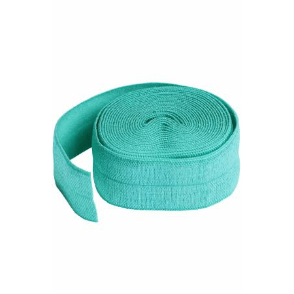 Fold-over Elastic in Turquoise Yardage