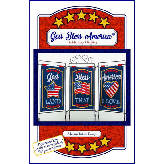 God Bless America Table Top Embroidery Pattern