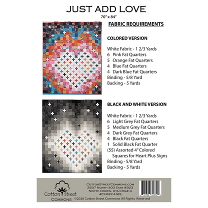 Just Add Love Quilt Pattern