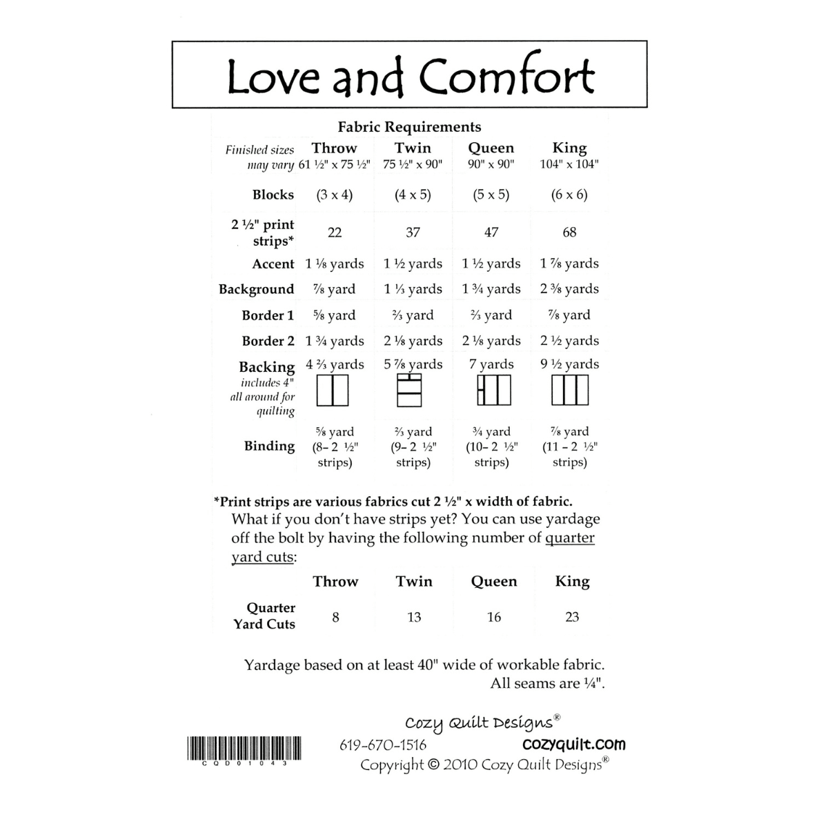 Love & Comfort Quilt Pattern