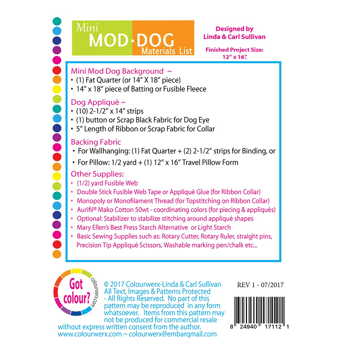 Mini Mod Dog Pattern