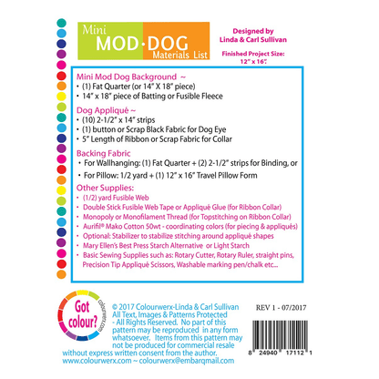 Mini Mod Dog Pattern