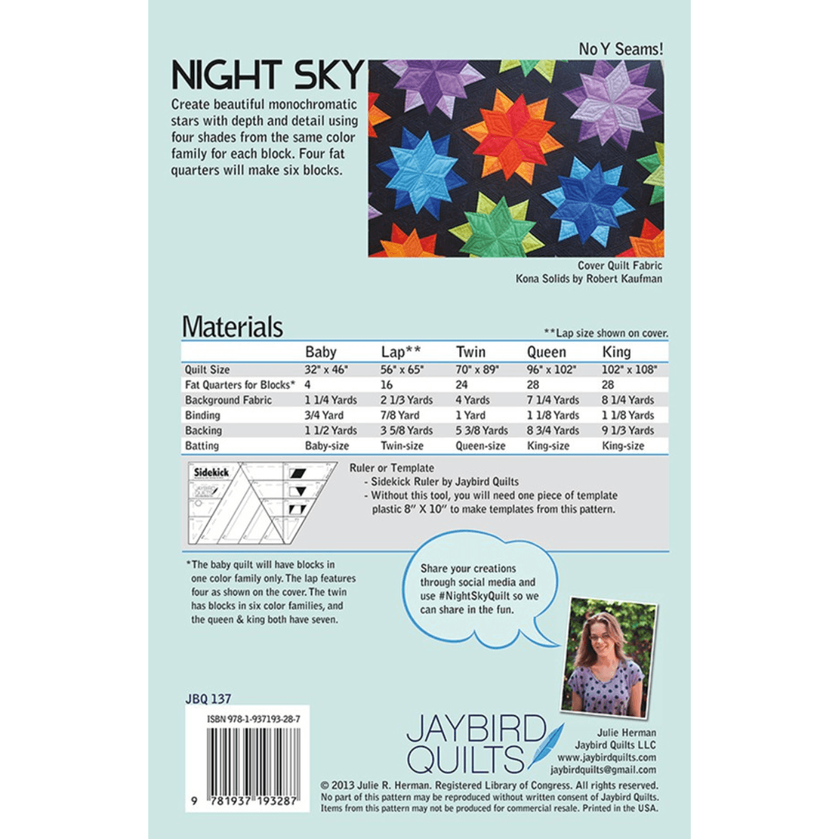 Modèle de courtepointe ciel nocturne