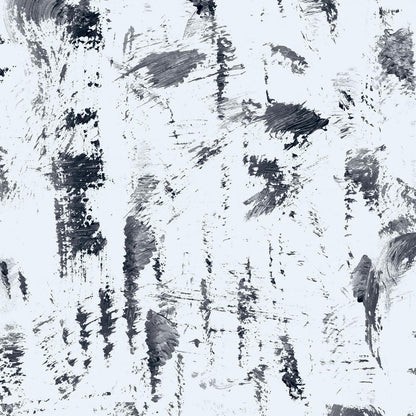 Fabric pattern featuring abstract black and white brushstrokes.