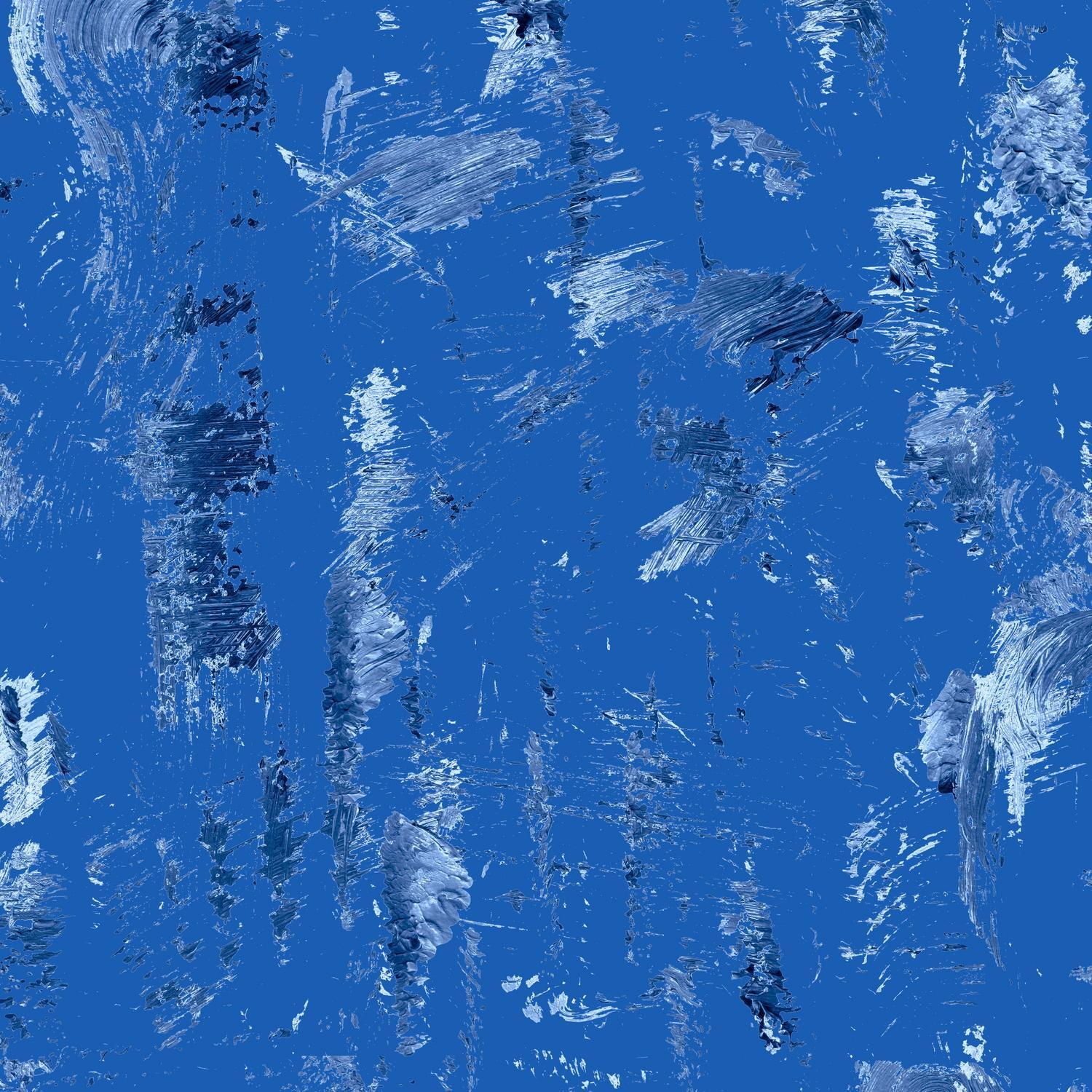 Abstract sweeping, gestural brushstroke textures in deep navy and bright cobalt blue tones.