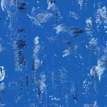 Abstract sweeping, gestural brushstroke textures in deep navy and bright cobalt blue tones.