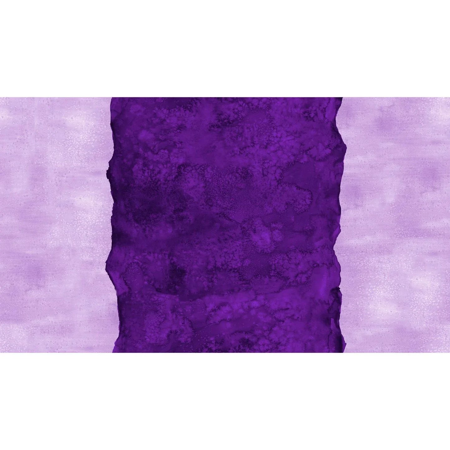 Abstract fabric pattern with a watercolor-like texture featuring a central stripe of dark violet and outer light, lavender purple edges.