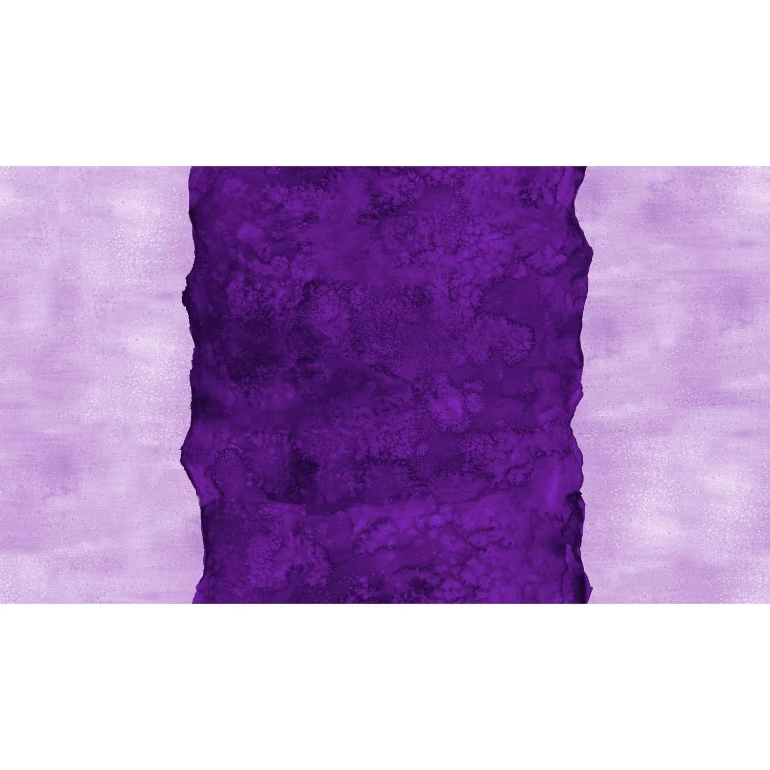 Abstract fabric pattern with a watercolor-like texture featuring a central stripe of dark violet and outer light, lavender purple edges.