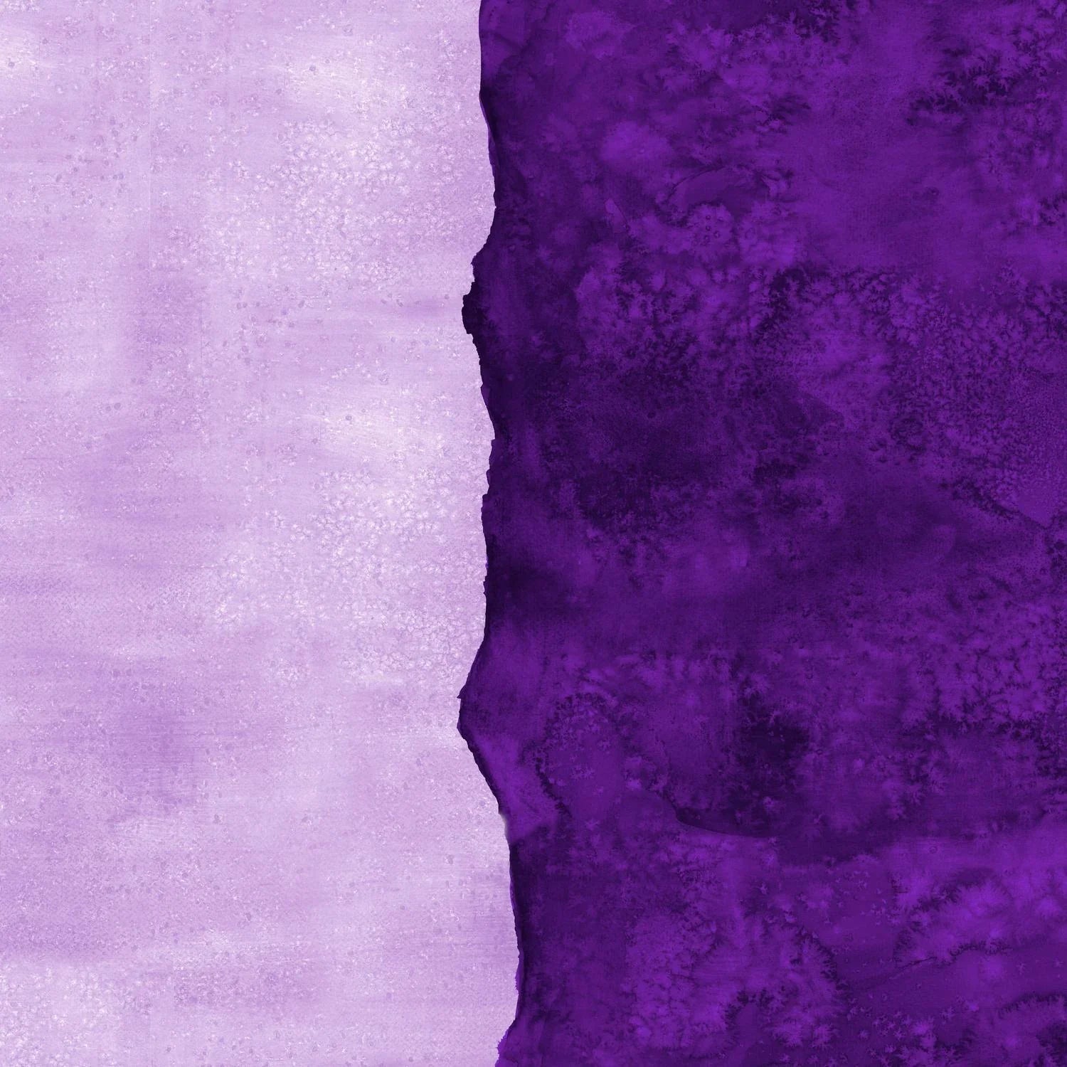 Abstract fabric pattern with a watercolor-like texture featuring dark violet and light, lavender purple.