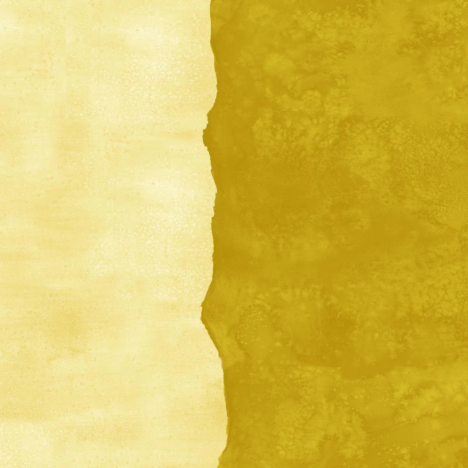 Abstract fabric pattern with a watercolor-like texture featuring lemon-yellow and soft, buttery-cream.