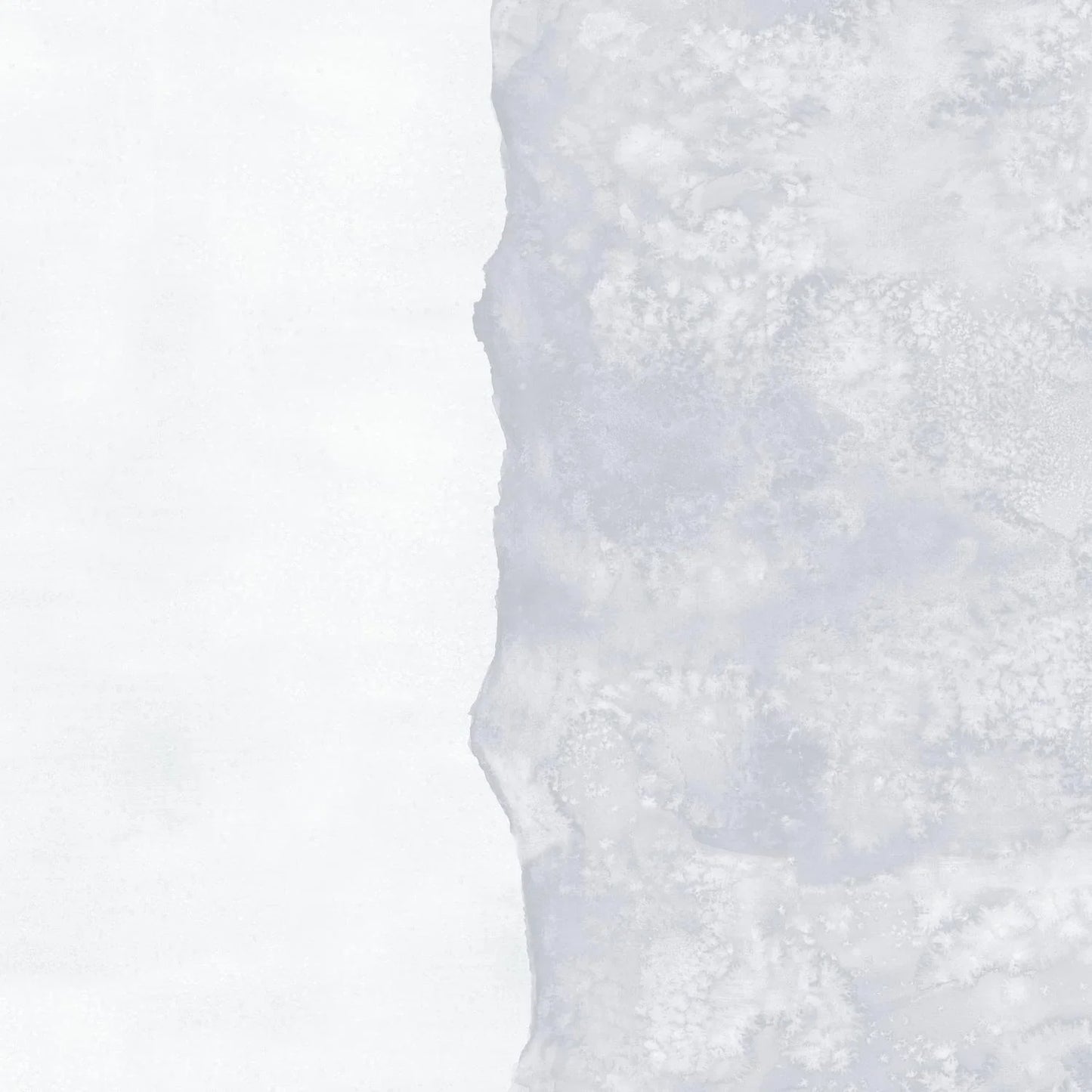 Abstract fabric pattern with a watercolor-like texture featuring silver-grey and clean, icy-white.