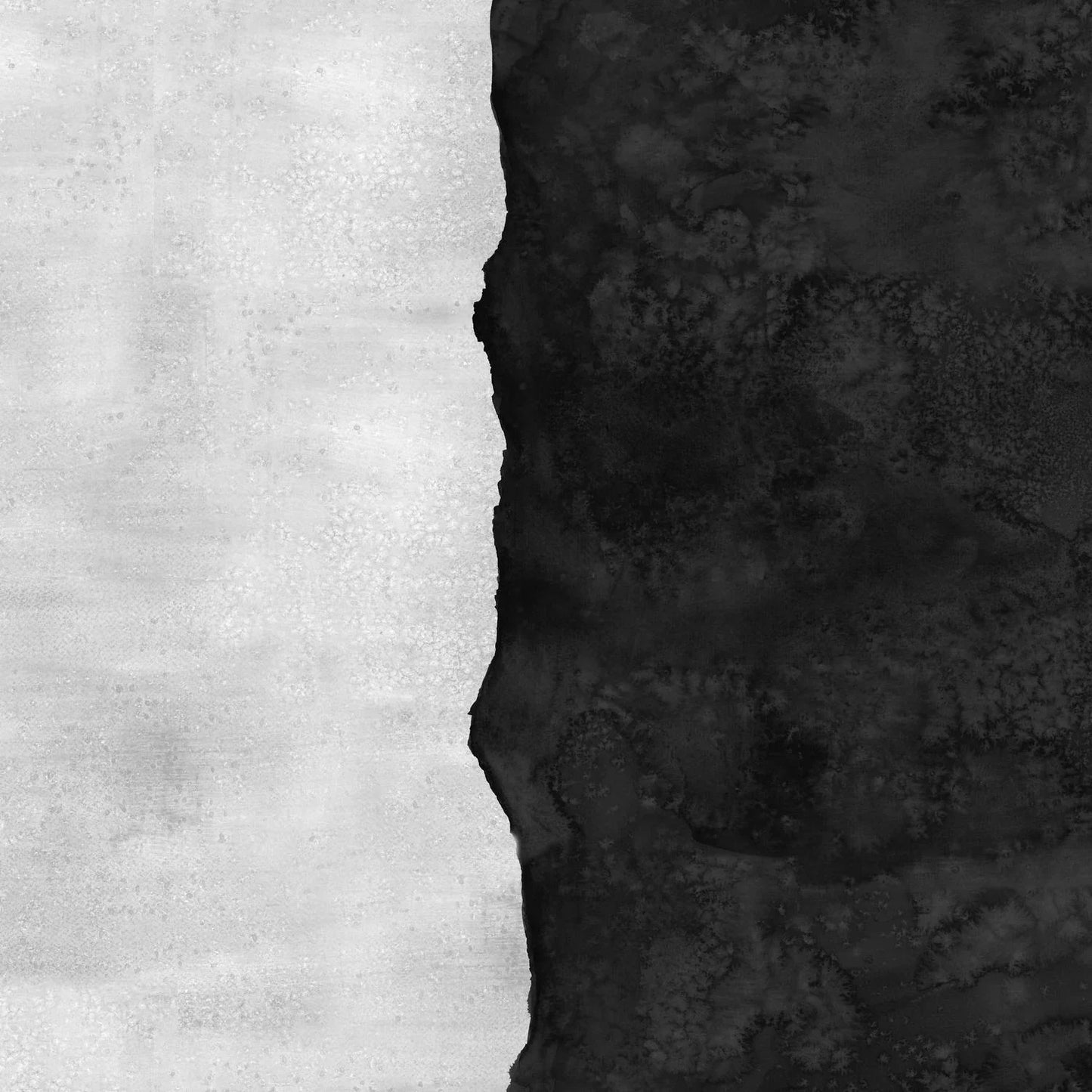 Abstract fabric pattern with a watercolor-like texture featuring black and light, stone grey.