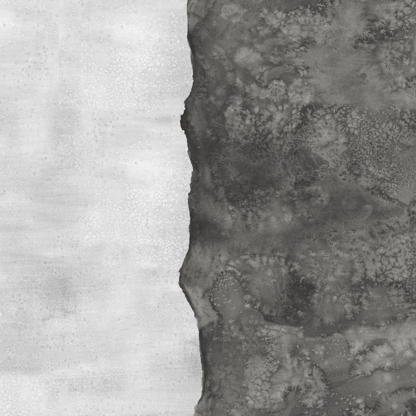 Abstract fabric pattern with a watercolor-like texture featuring dark charcoal and light, silver-grey.