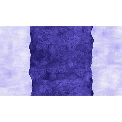 Abstract fabric pattern with a watercolor-like texture featuring a central stripe of dark indigo and outer light, lilac purple edges.
