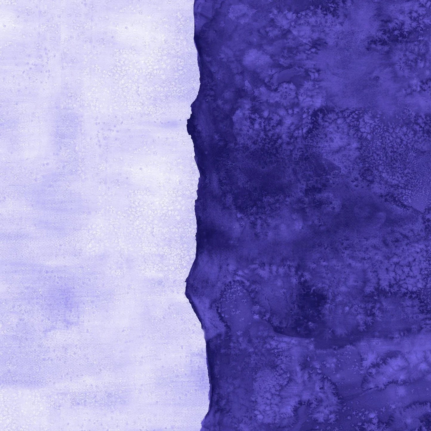 Abstract fabric pattern with a watercolor-like texture featuring dark indigo and light, lilac purple.