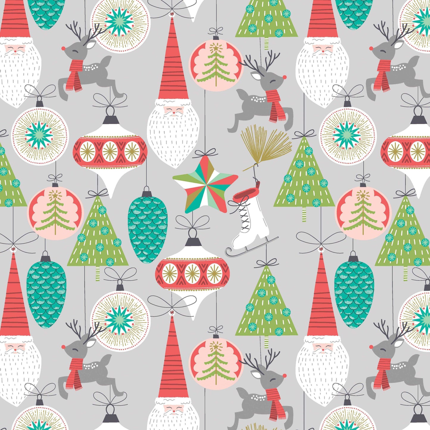 Fa La La Bells & Baubles in Grey