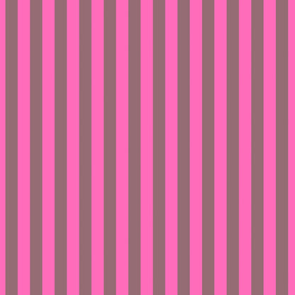 Neon Tent Stripe in Cosmic features alternating bright fuchsia and dusty magenta stripes that run parallel to the selvage.