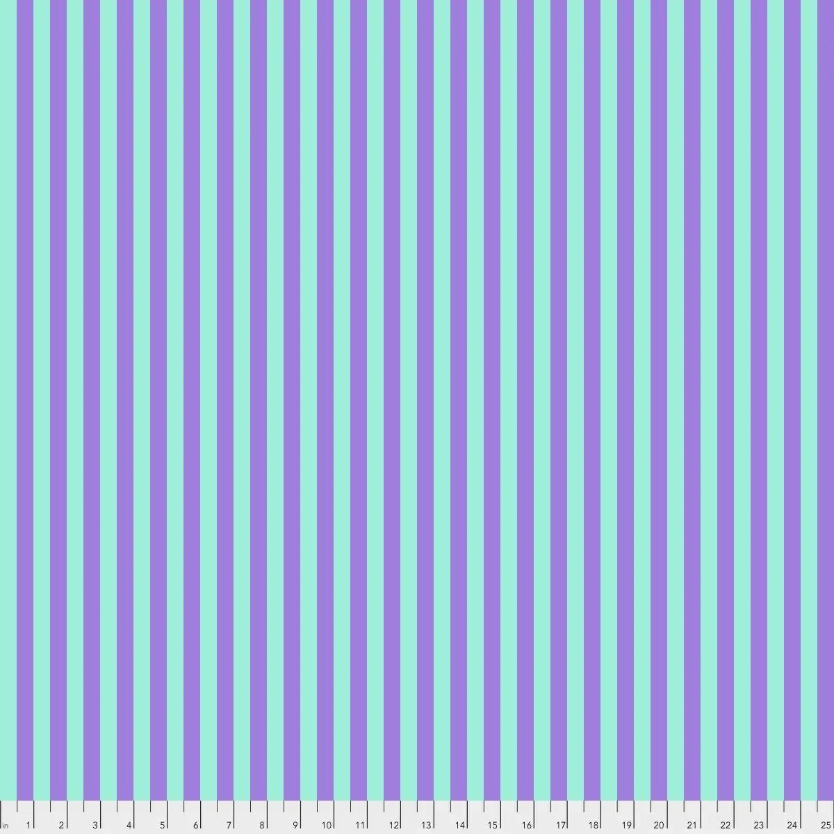 A repeating pattern of light blue and lavender stripes. Ruler at the bottom for scale.