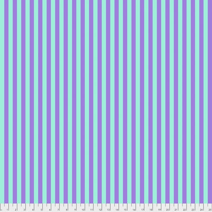 A repeating pattern of light blue and lavender stripes. Ruler at the bottom for scale.
