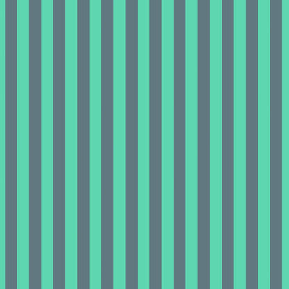 Neon Tent Stripe in Spirit features alternating teal and jade stripes that run parallel to the selvage.