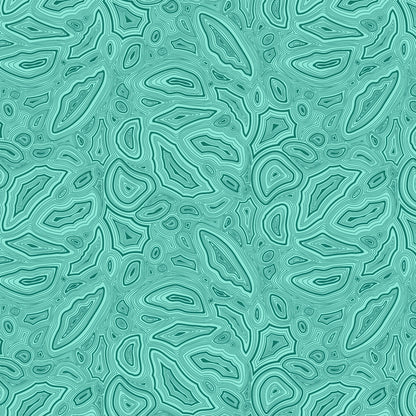 True Colors Mineral in Aquamarine features bold teal and aqua striations. These create densely detailed interpretations of natural stone formations like agate and malachite. The lines visually combine to create a textured solid.