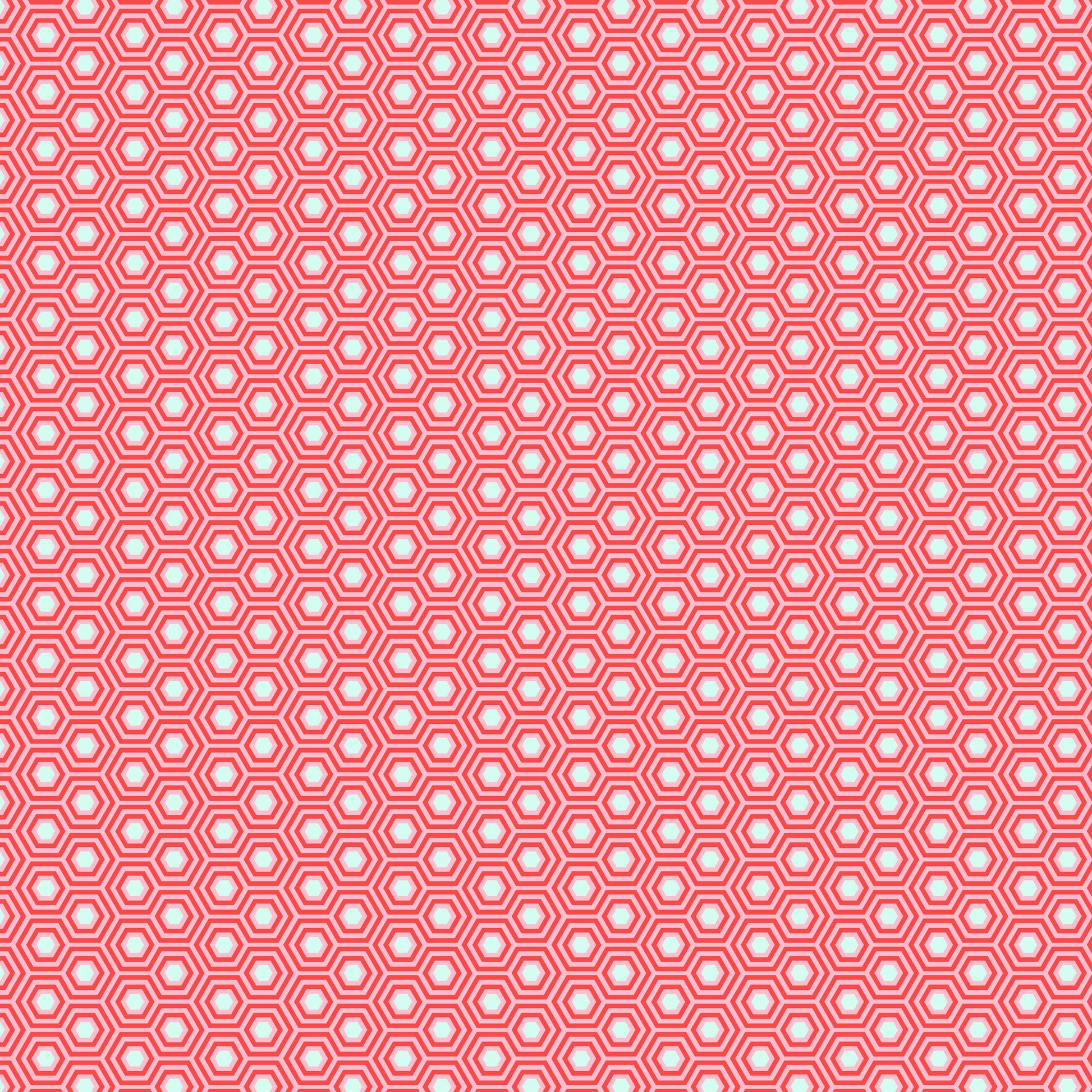 True Colors Hexy in Flamingo features bright dots of soft white that form the centers of small pink hexagons.