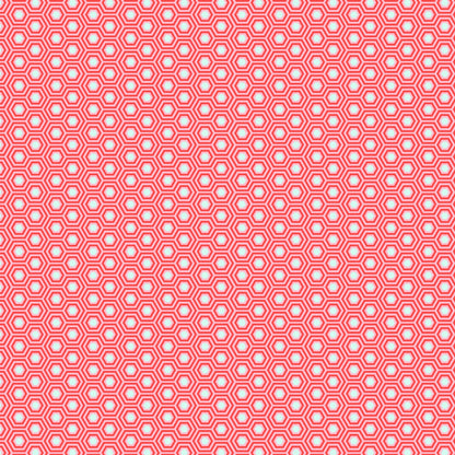 True Colors Hexy in Flamingo features bright dots of soft white that form the centers of small pink hexagons.