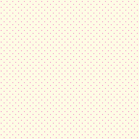 True Colors Tiny Dots in Cosmic features tiny pink pin dots on a cream background.