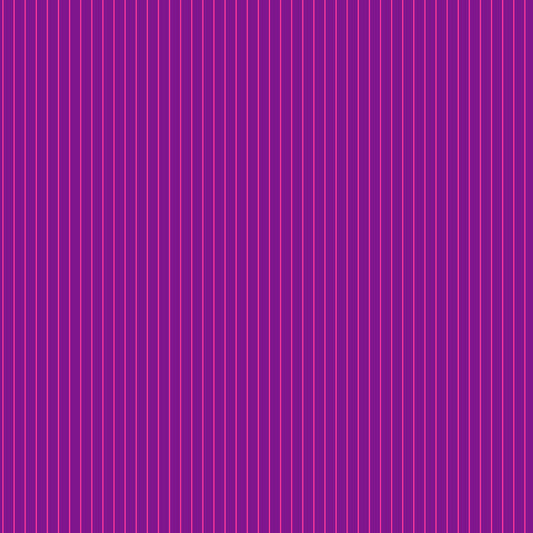 True Colors Tiny Stripes in Aster features tiny bright pink pinstripes on a deep purple background.