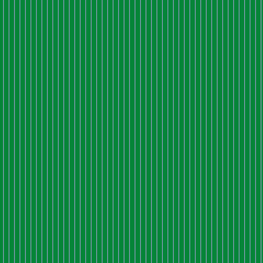 True Colors Tiny Stripes in Fern features tiny grey pinstripes on an emerald green background.