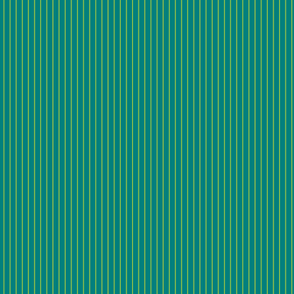 True Colors Tiny Stripes in Songbird features tiny lime green pinstripes on a teal blue background.