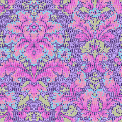 Parisville (Deja Vu) Damask Dot in Violet