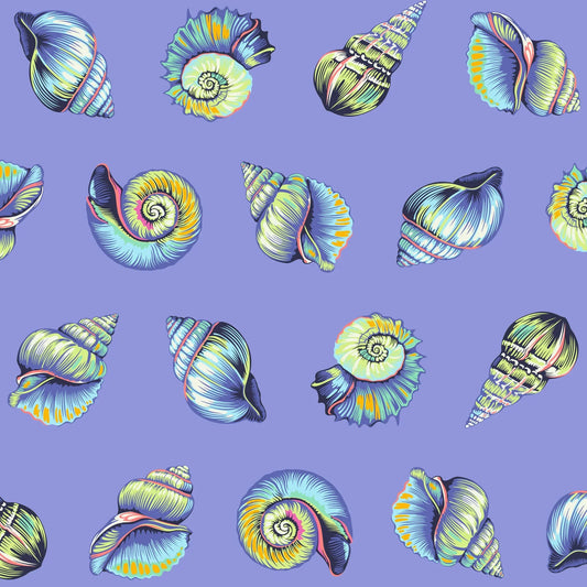 Colorful detailed shell pattern on a purple background