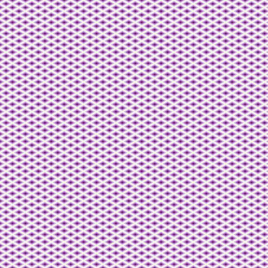 A fine, all-over geometric lattice of tiny diamond shapes in a crisp white, lavender, and violet.