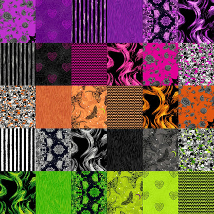 A grid of 30 squares each showcasing a fabric from the Phantasm collection