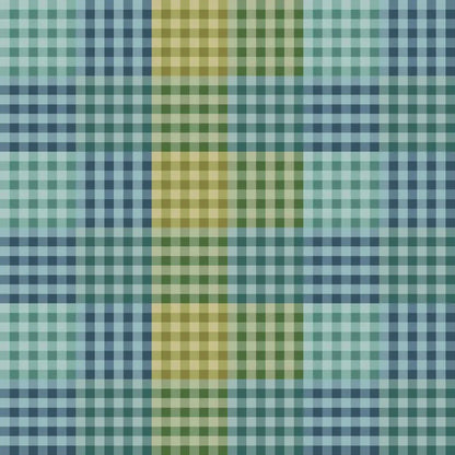 Plaid pattern with green, blue, and teal colors