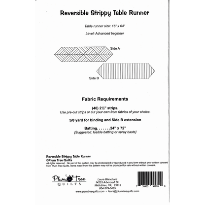 Reversible Strippy Table Runner Pattern