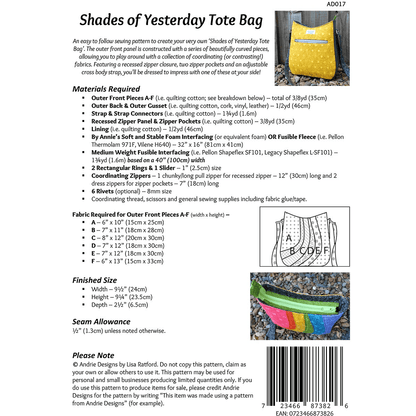 Shades of Yesterday Tote Bag Pattern