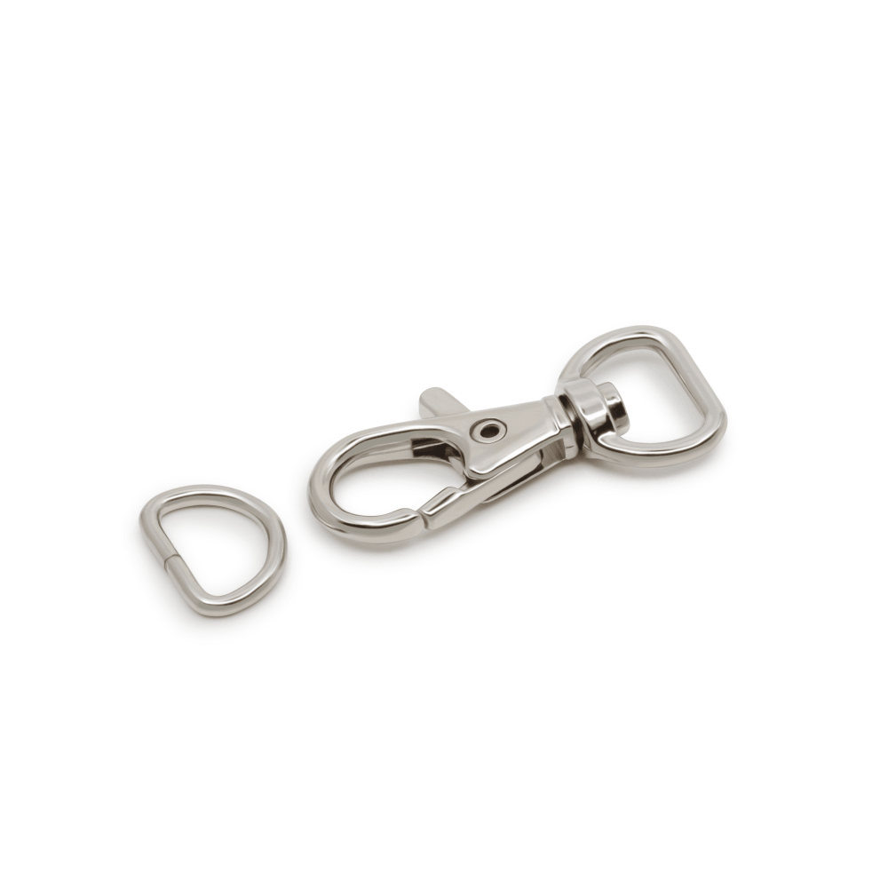 Small Swivel Hook & D-Ring in Nickel