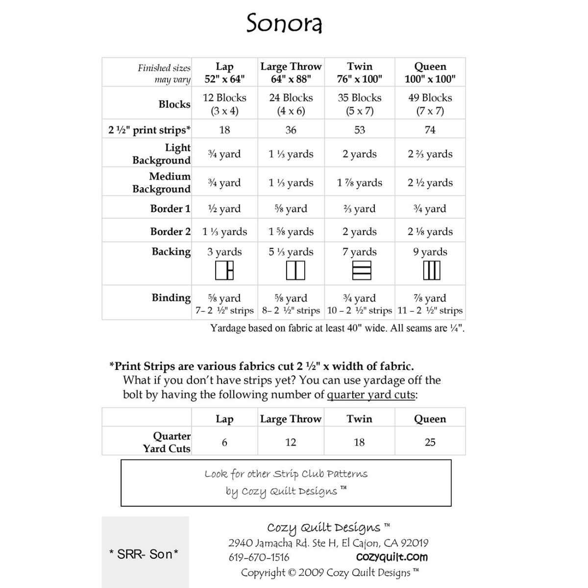 Sonora Quilt Pattern